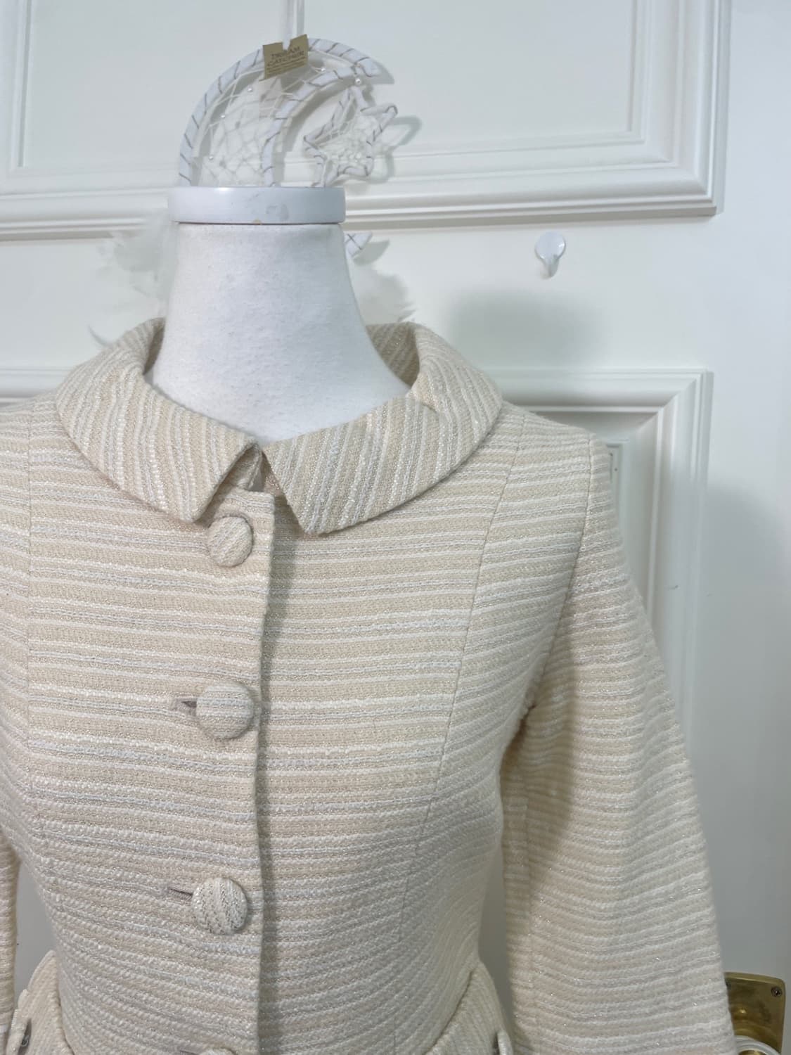 BARBIE ivorybeige collar pocket tweed li 상품이미지7