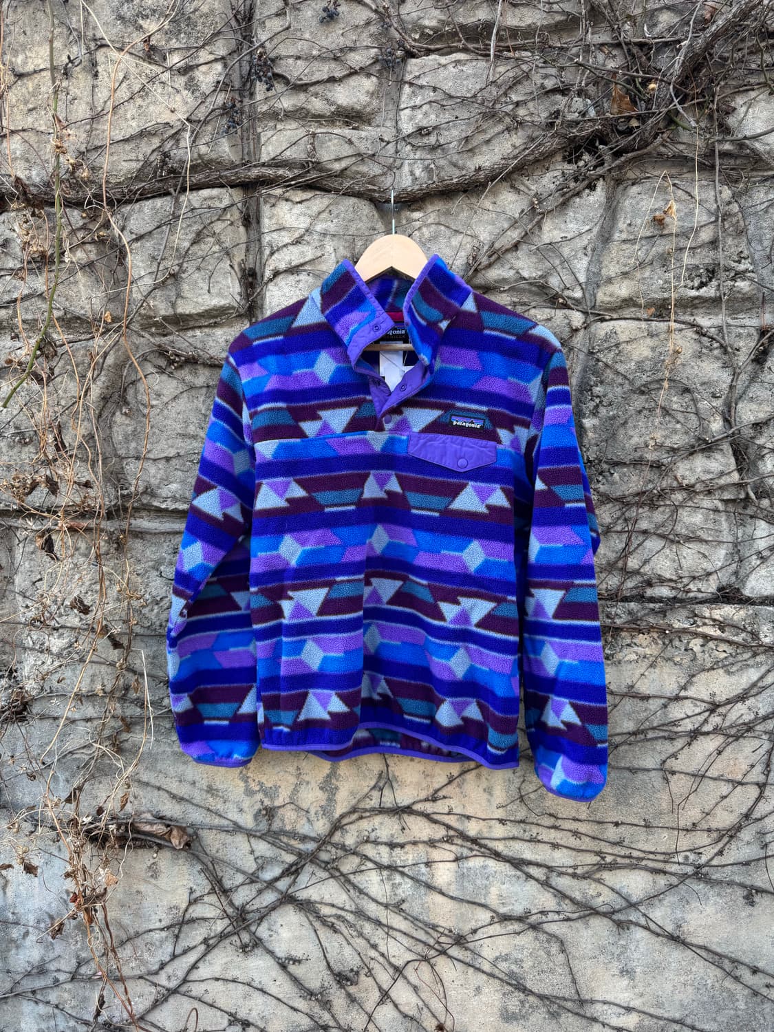 파타고니아 빈티지 14년도 퍼플 아즈텍 신칠라 풀오버 플리스 스냅티 상품이미지1