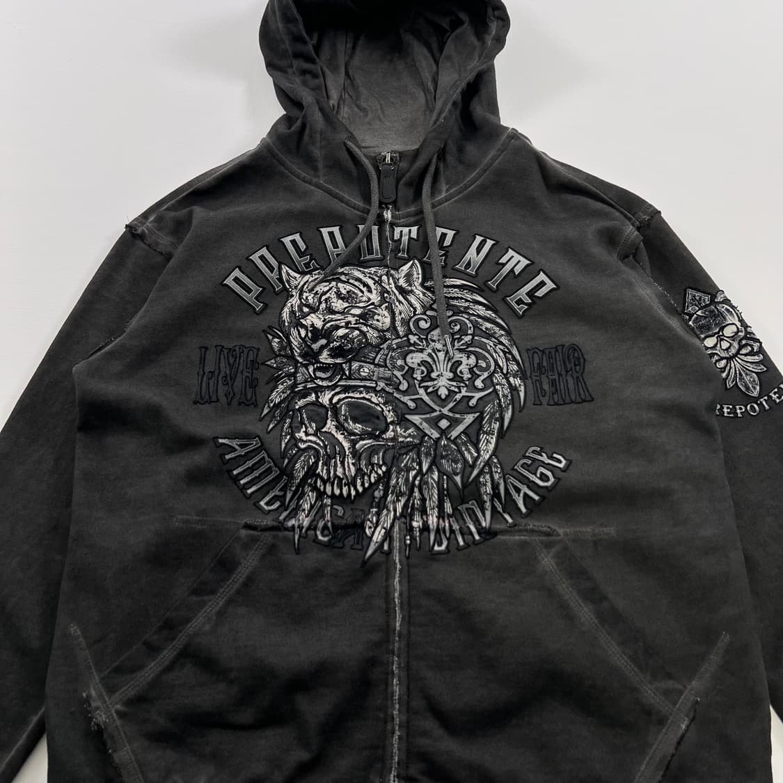 프레포텐테 빈티지 해골 후드집업 상품이미지2