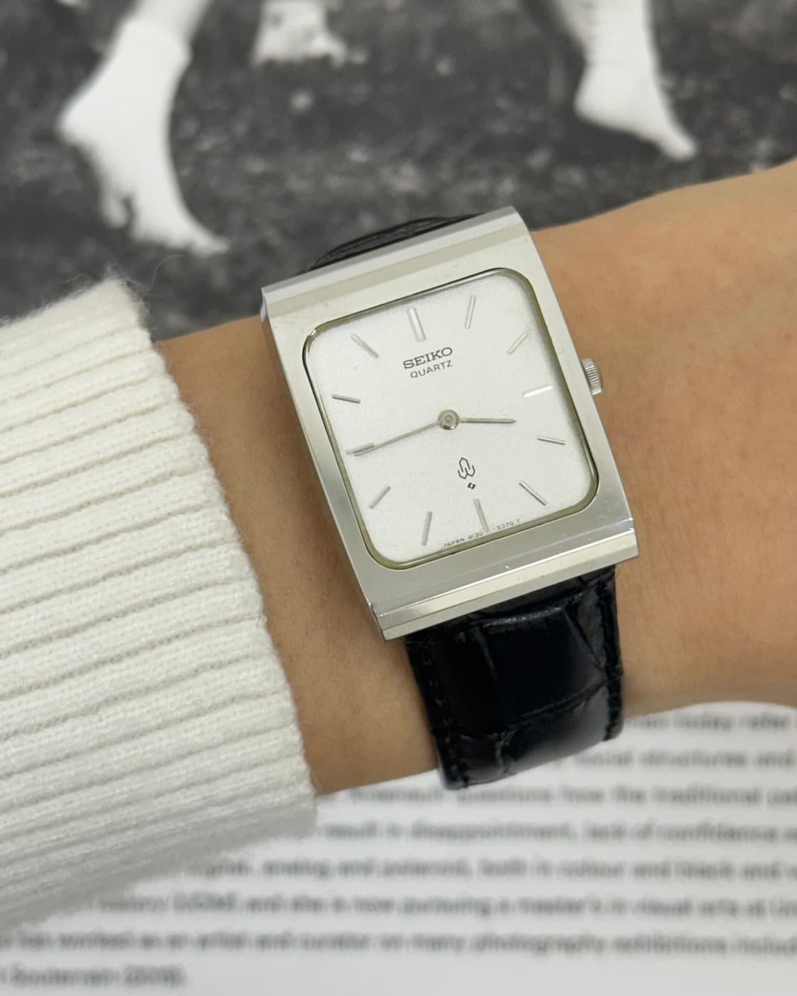 세이코 실버 탱크 쿼츠 시계 상품이미지9