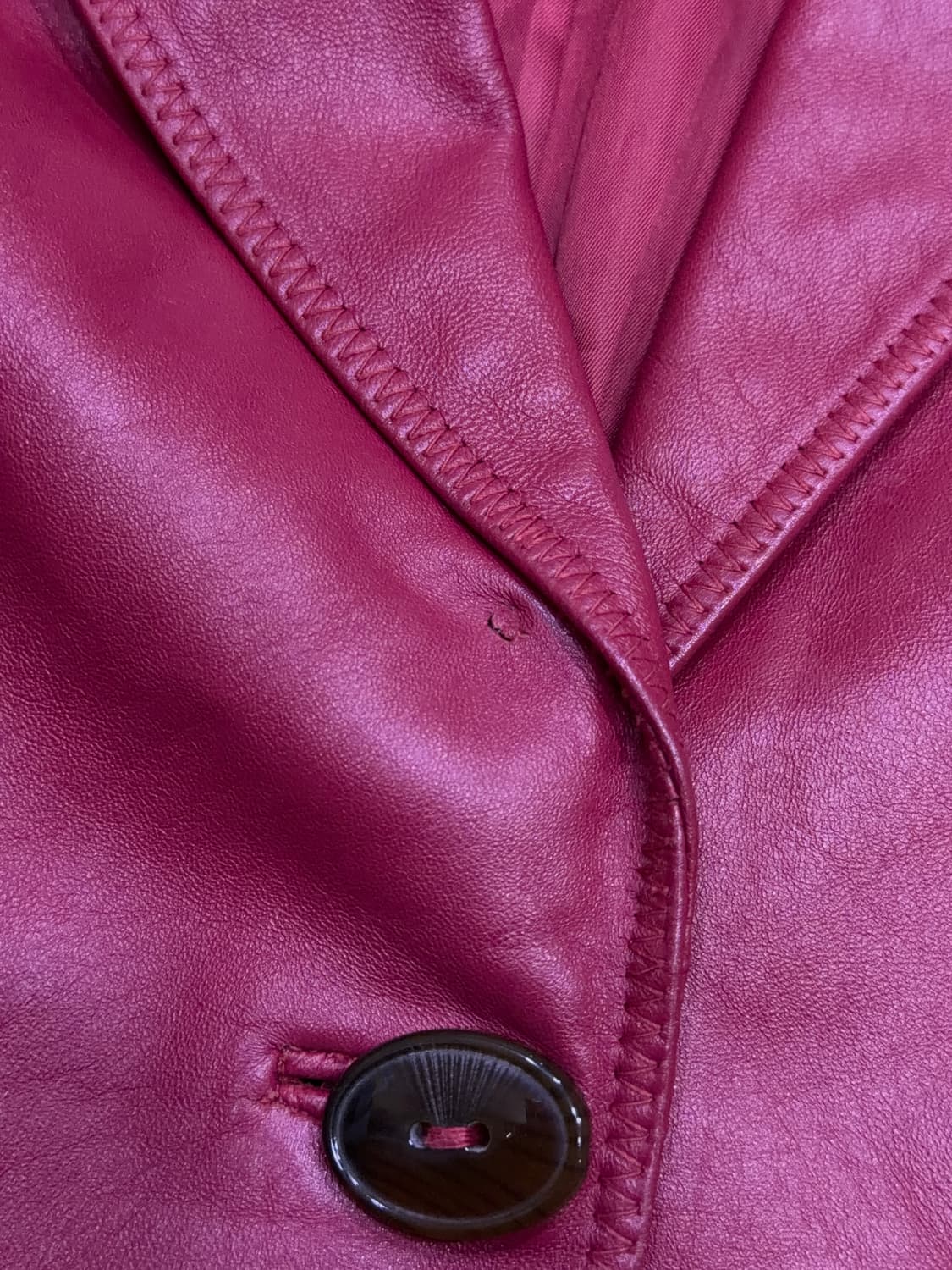 CHIFFONS 인디언 핑크 양가죽 싱글 원버튼 레더자켓 55 상품이미지6