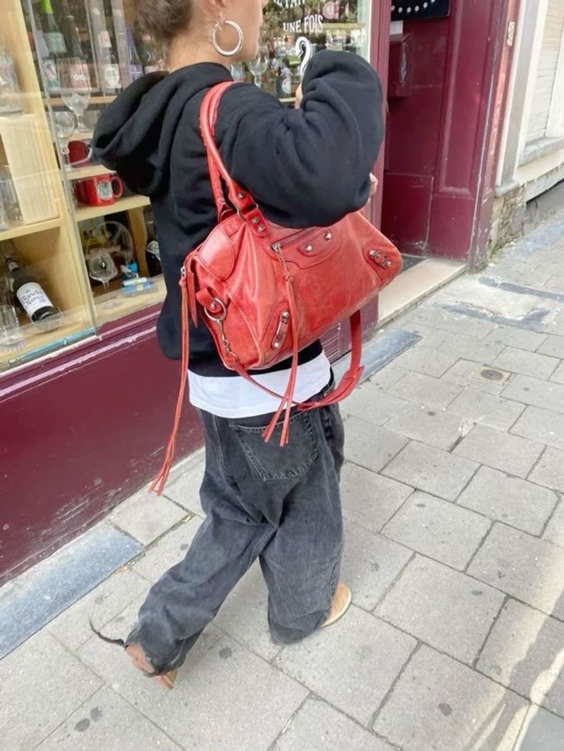 발렌시아가 클래식 모터백 레드 M 상품이미지7