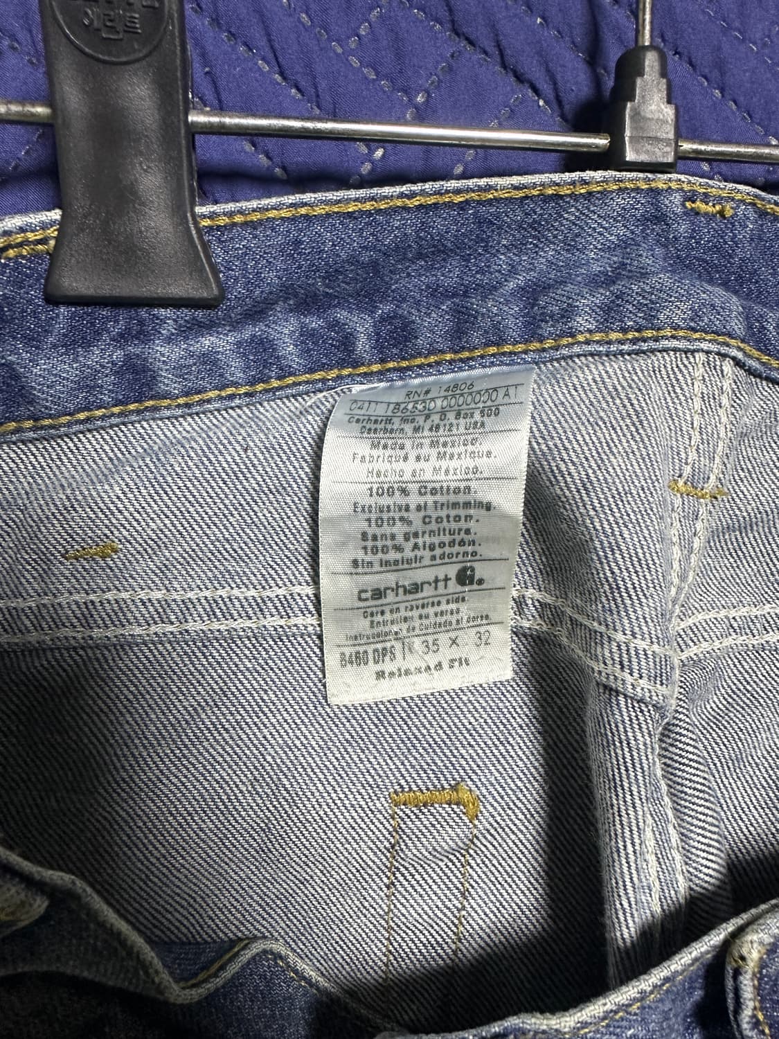 빈티지 칼하트 청바지 35x32 상품이미지4
