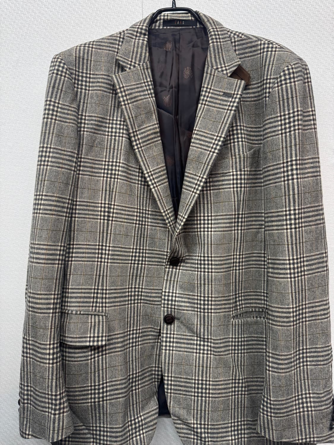 닥스 울/캐시미어 엘보패치 체크 블레이저 XL 상품이미지1