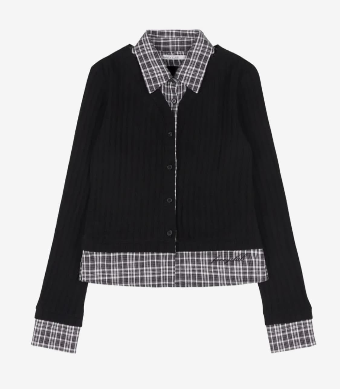 팬시클럽 체크 셔츠 레이어드 가디건 상품이미지1