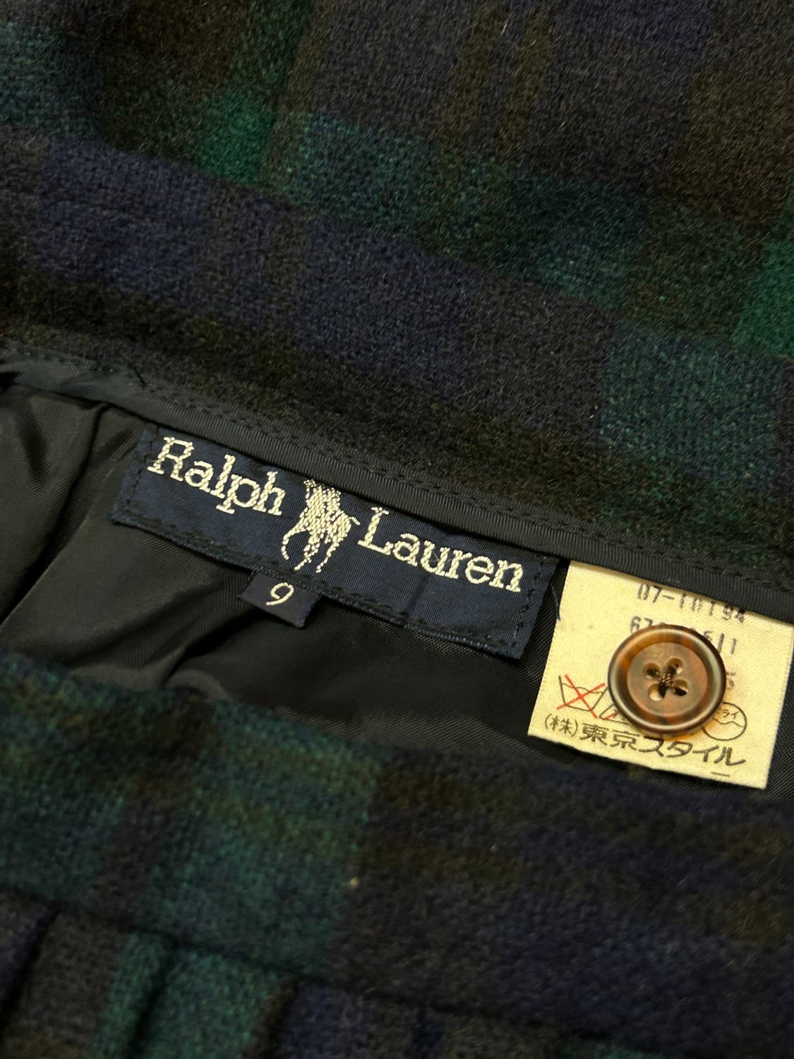 JPN 폴로 랄프로렌 빈티지 타탄체크 울 스커트 상품이미지5