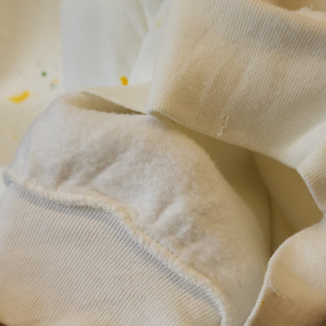 90s 빈티지 스웻셔츠 플레인 스웻셔츠 페인팅 데미지 화이트 L 상품이미지8