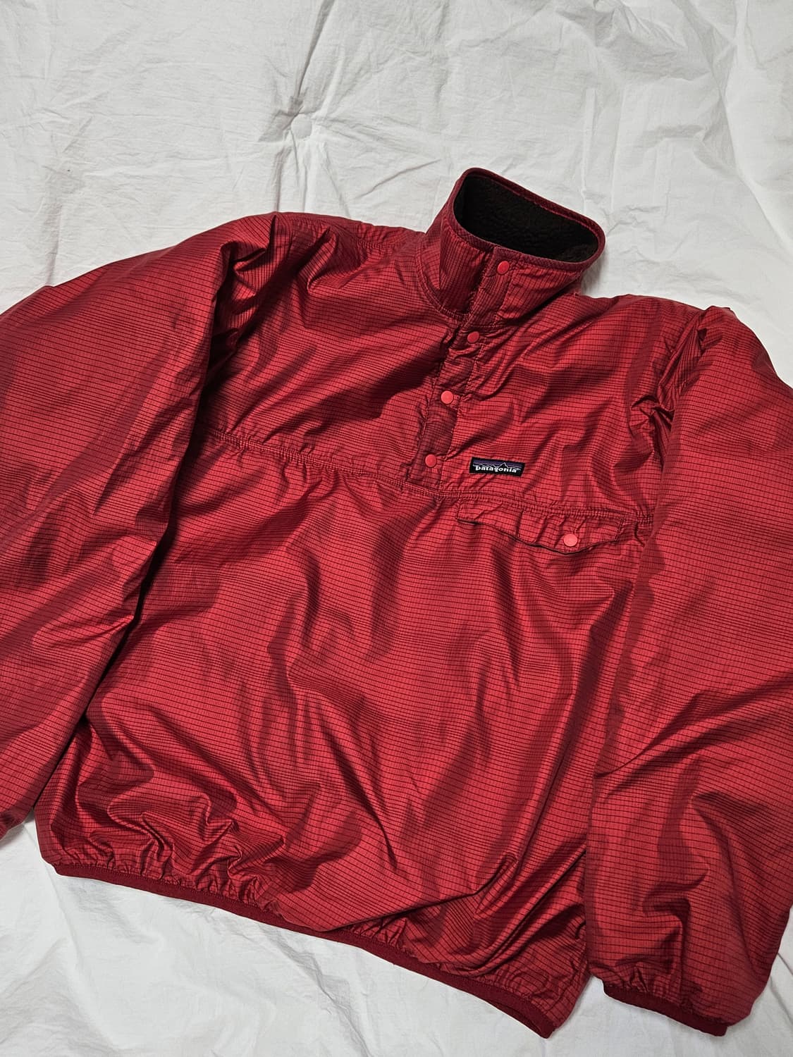 파타고니아 글리세이드 딥파일 스냅티 풀오버 레드/브라운 상품이미지2
