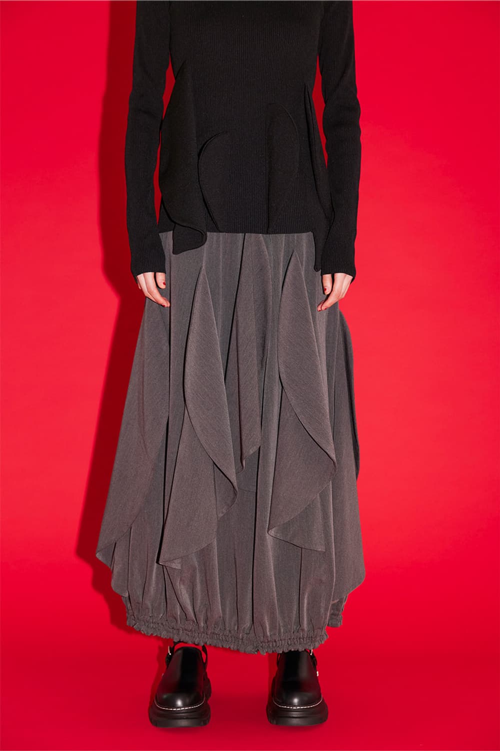 OMMO CIRCLE LAYERED DOCKING 스커트 상품이미지2