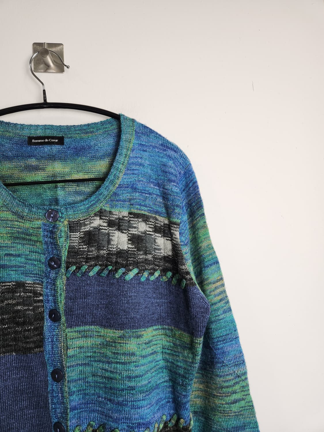 패턴 스티치 가디건 상품이미지7