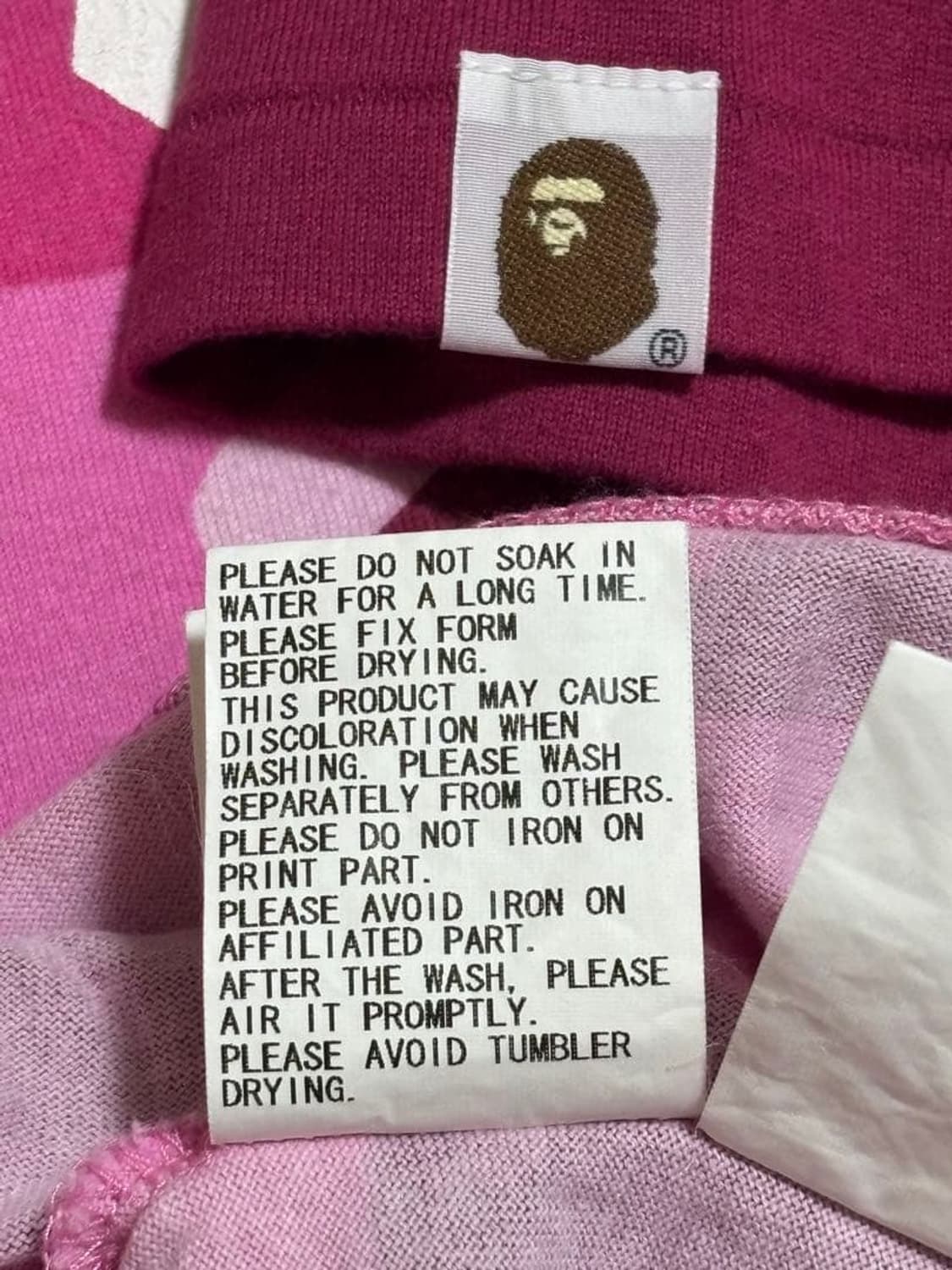  베이프 컬리지 핑크 카모 나그랑 티셔츠 상품이미지7