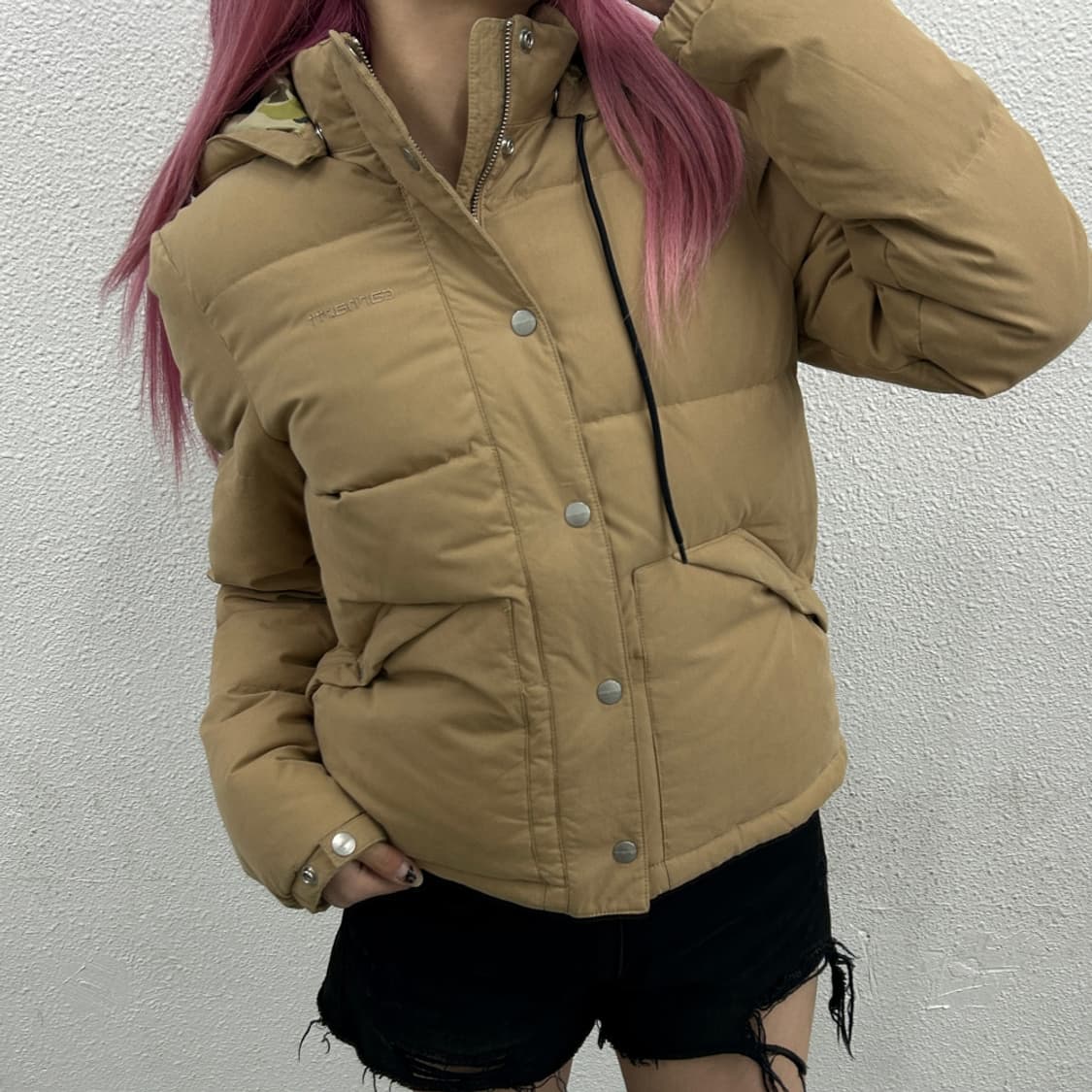 칼하드 베이지 후드 패딩 상품이미지2