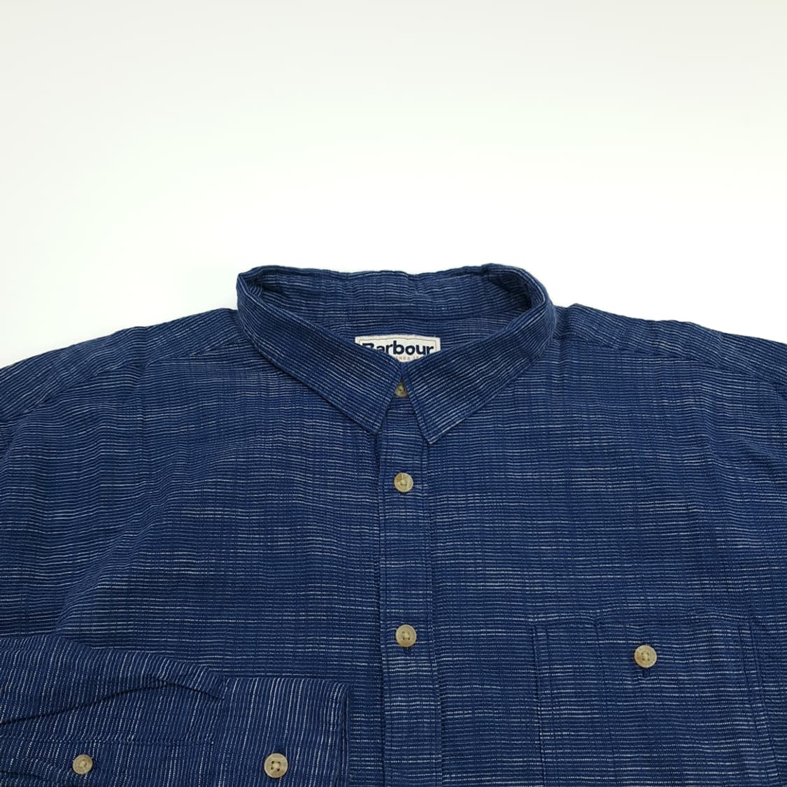 CN674 2XL 바버 인디고 슬럽 스트라이프 긴팔 셔츠 남방 상품이미지3