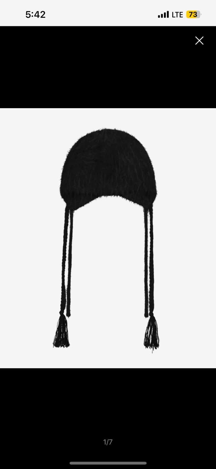 오호스 더블 스트랩 비니 Double Strap Angora Beanie 상품이미지2