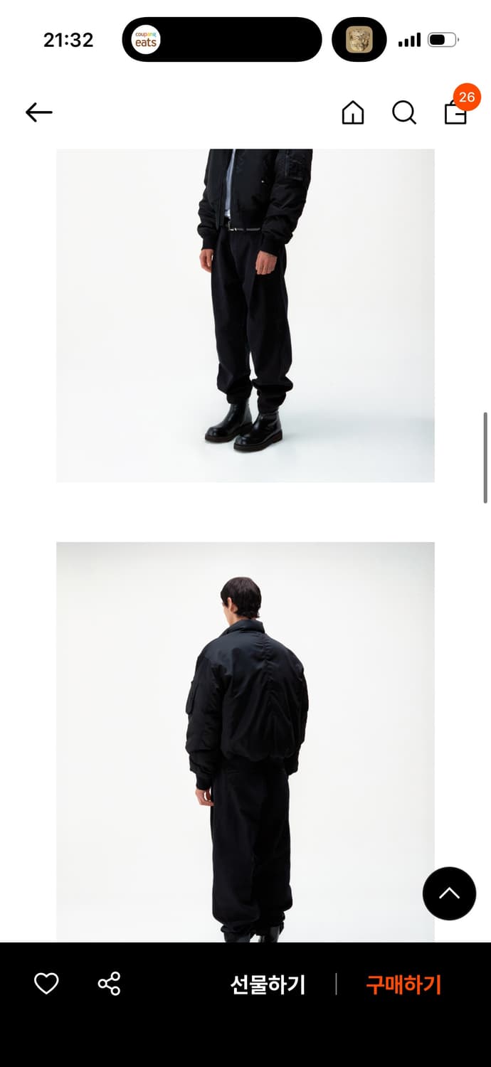 쿠어 스탠드 칼라 넥 다운 푸퍼 (블랙) XL ‼️급처‼️ 상품이미지2