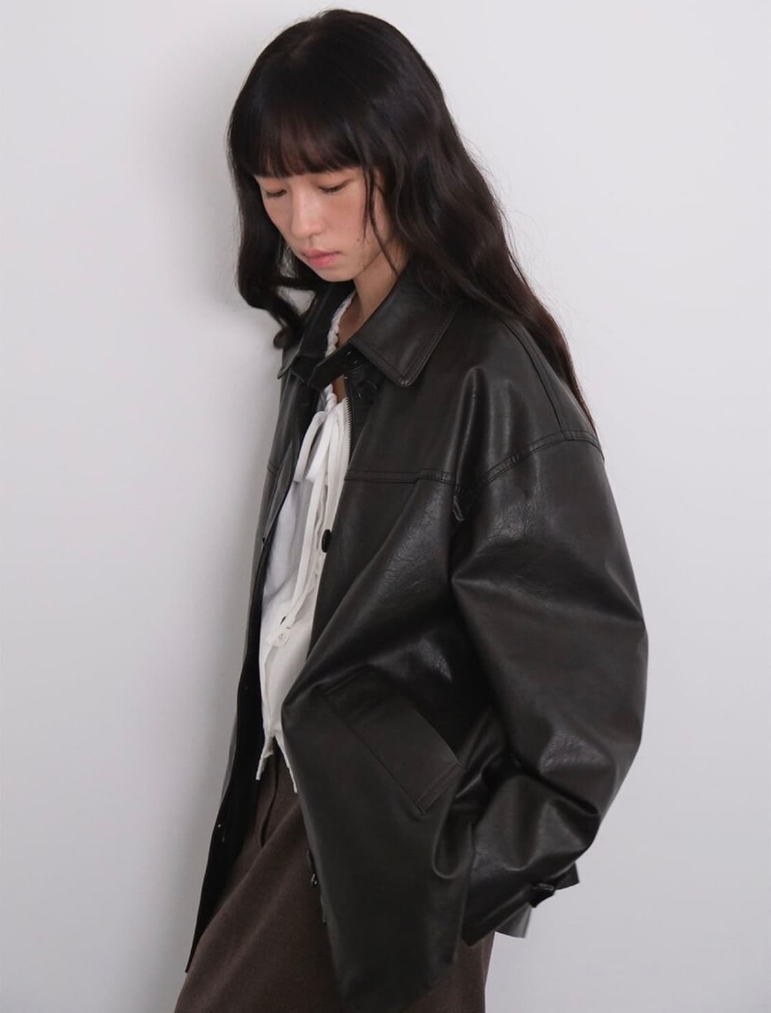 [거의 새거] 모의 하프 레더자켓 상품이미지3