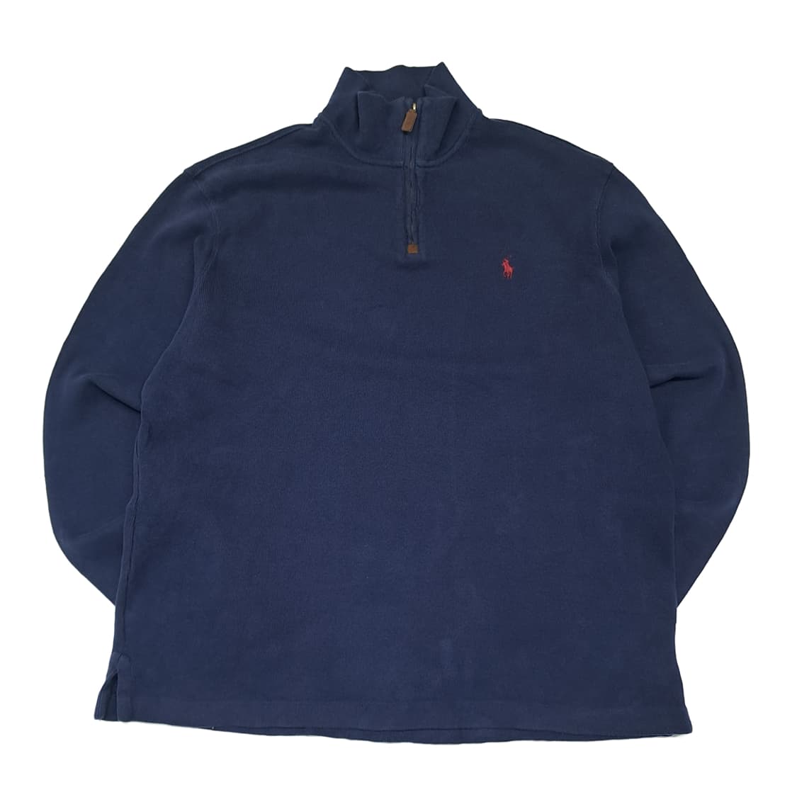 CL275 XL 폴로 가죽풀러 레드포니 네이비 하프집업 니트 스웨터 상품이미지1