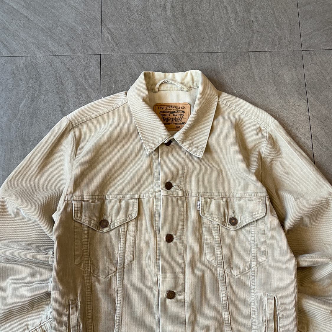90s Levis 90년대 생산 리바이스 라이트 베이지 코듀로이 자켓  상품이미지3