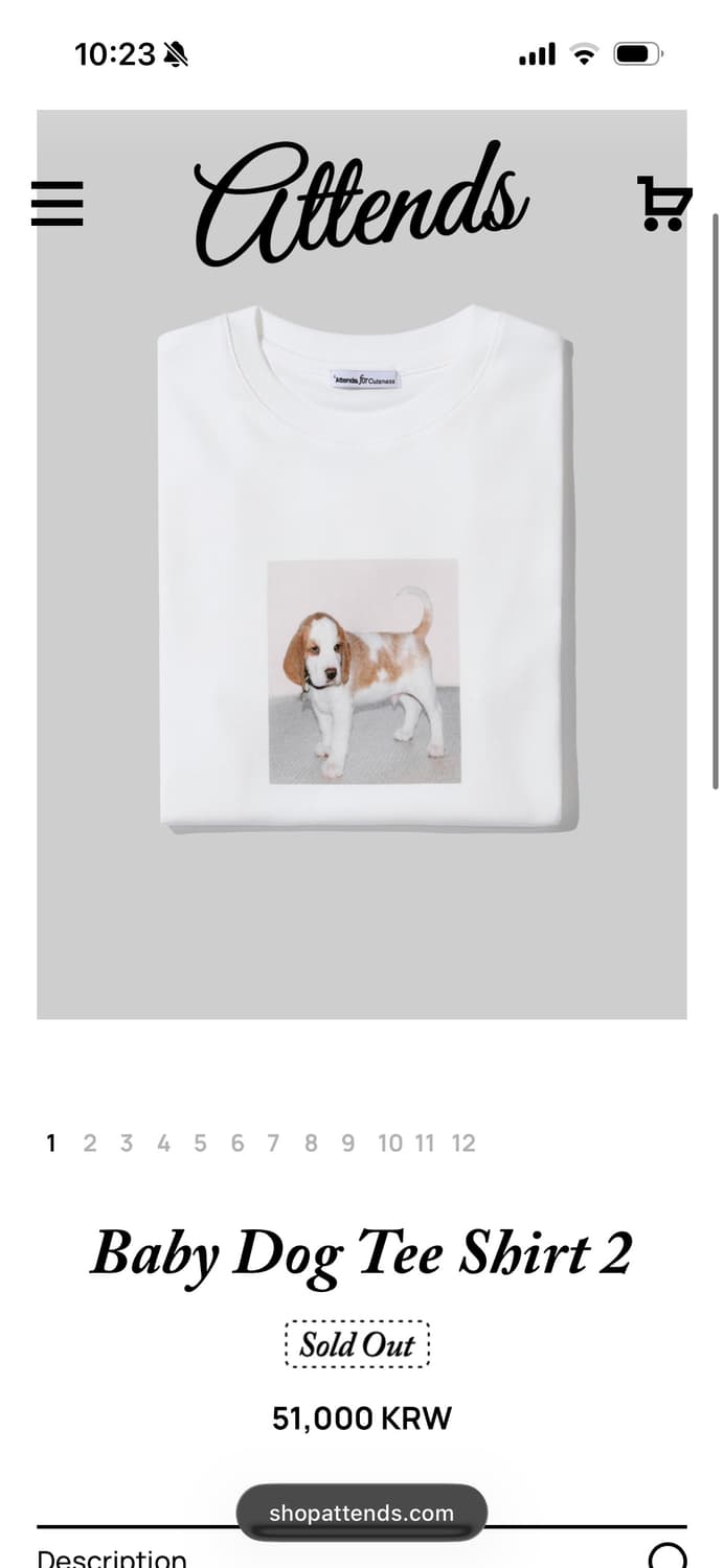 어텐즈 attends baby dog t shirt 2 상품이미지1