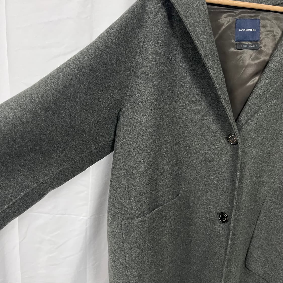더캐시미어 양모 + 캐시미어 핸드메이드 후드 코트 상품이미지3