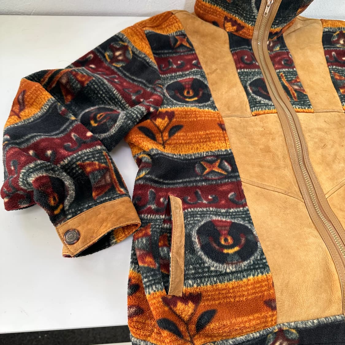 L 뉴질랜드빈티지 오버핏 스웻이드포인트 플리스집업 상품이미지2