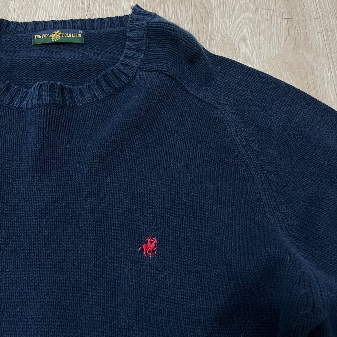 더 폭스 폴로 클럽 로고 자수 라운드넥 니트 [네이비] L/100 상품이미지4
