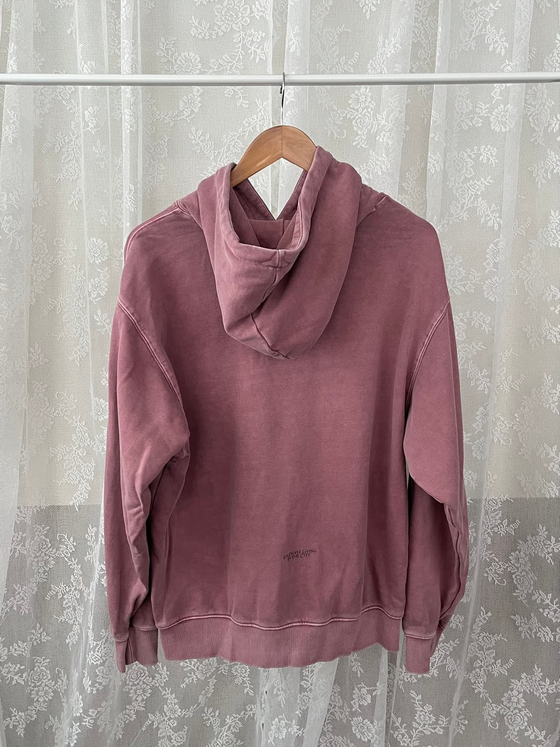 M) 어반디타입 블랙캣 피그먼트 후드 핑크 상품이미지2