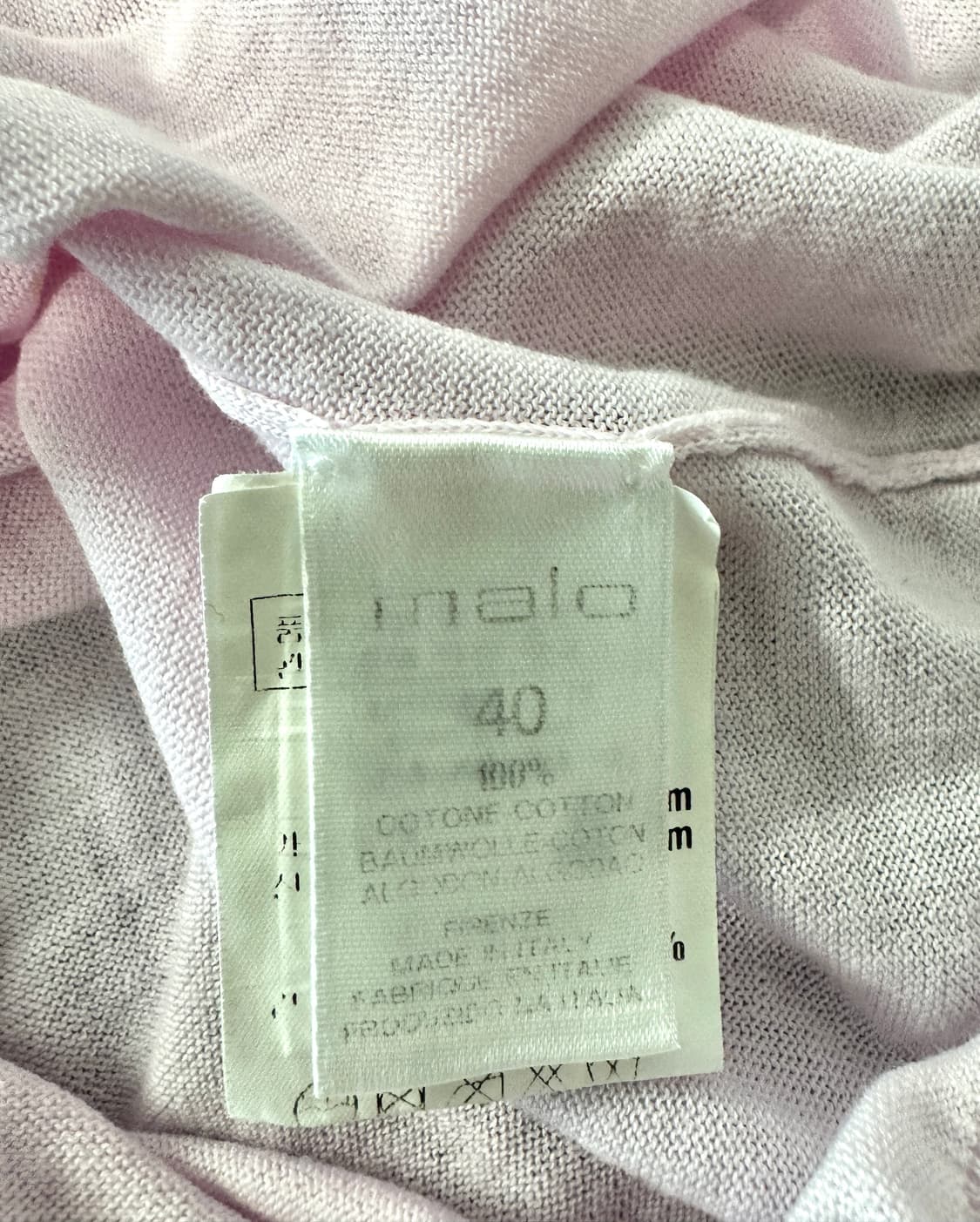 Malo 말로 파스텔 핑크 반팔 나그랑 스웨터 니트 40 상품이미지5