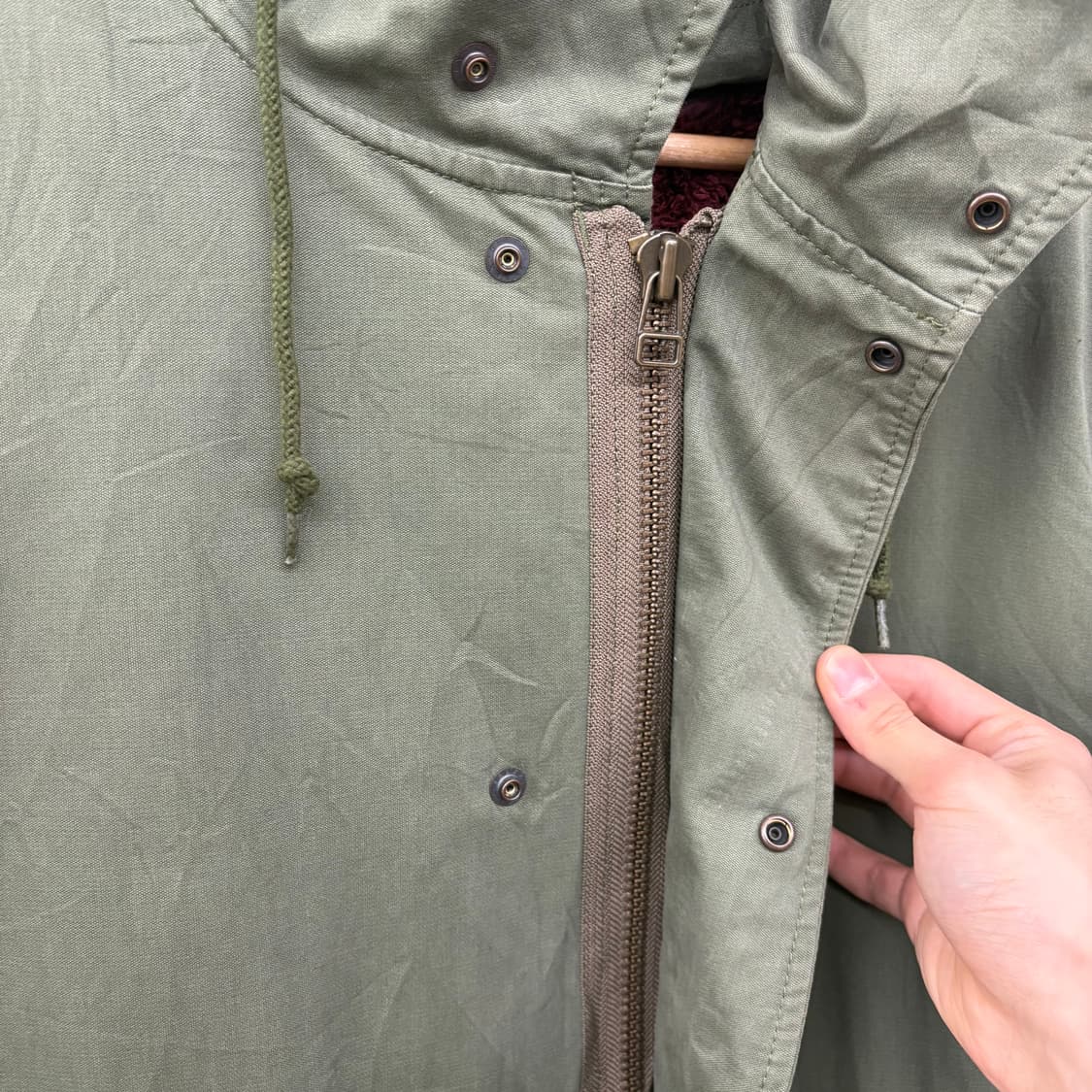 프레드페리 카키색 후드 야상 점퍼 M 상품이미지5