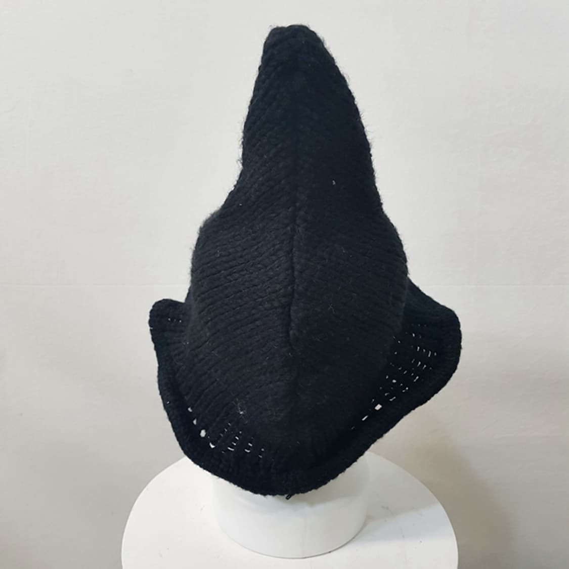 니트 고깔 모자 블랙 상품이미지3