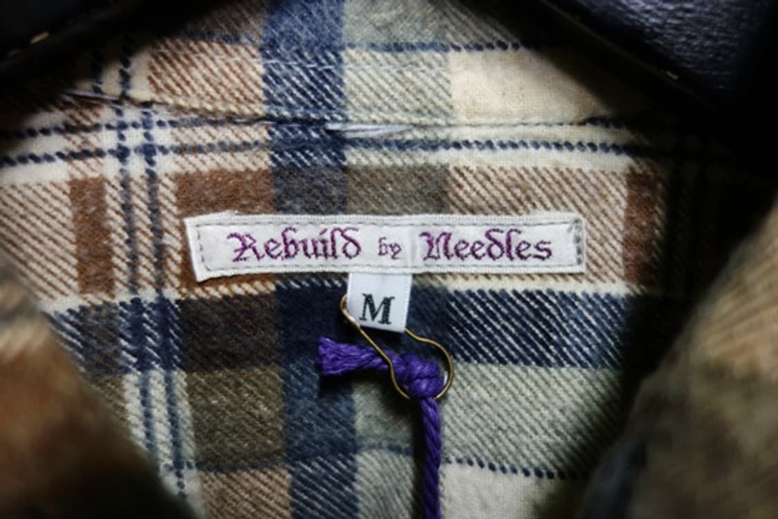 Rebuild by Needles 니들스 리본 와이드 플란넬 셔츠 M ( 상품이미지5