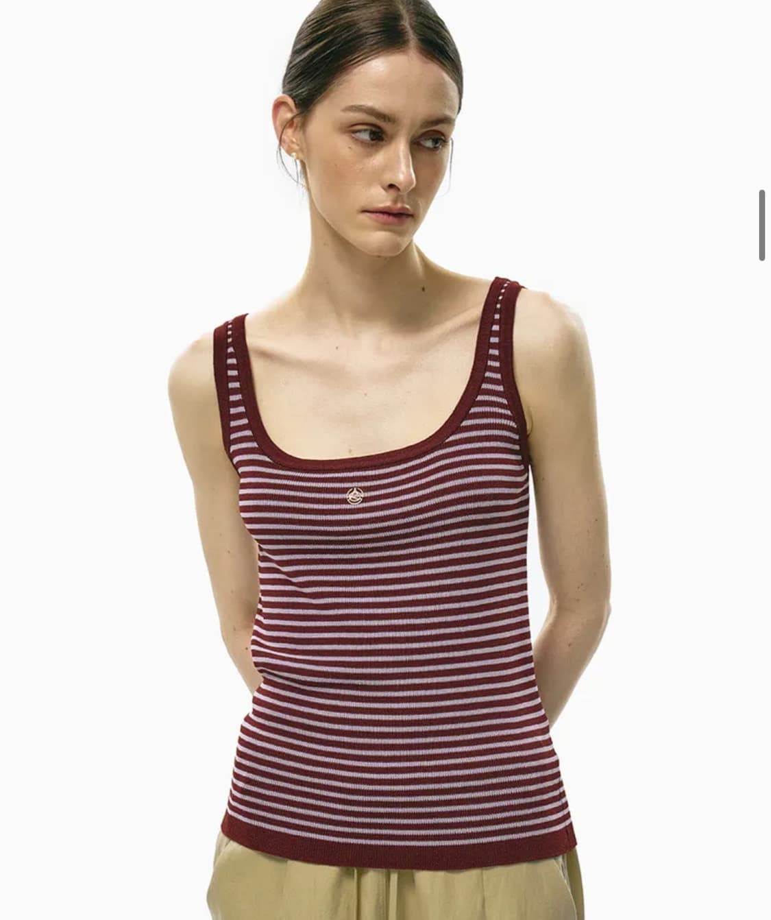 [새상품] archaic 아르카익 스트라이프 니트 슬리브리스 상품이미지7