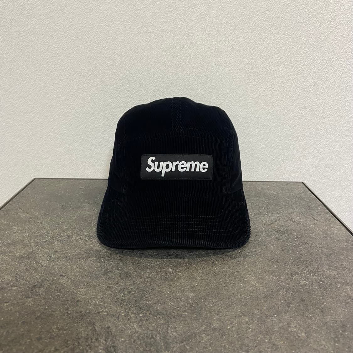 (OS) 슈프림 박스로고 캠프캡 모자 블랙 코듀로이 상품이미지1