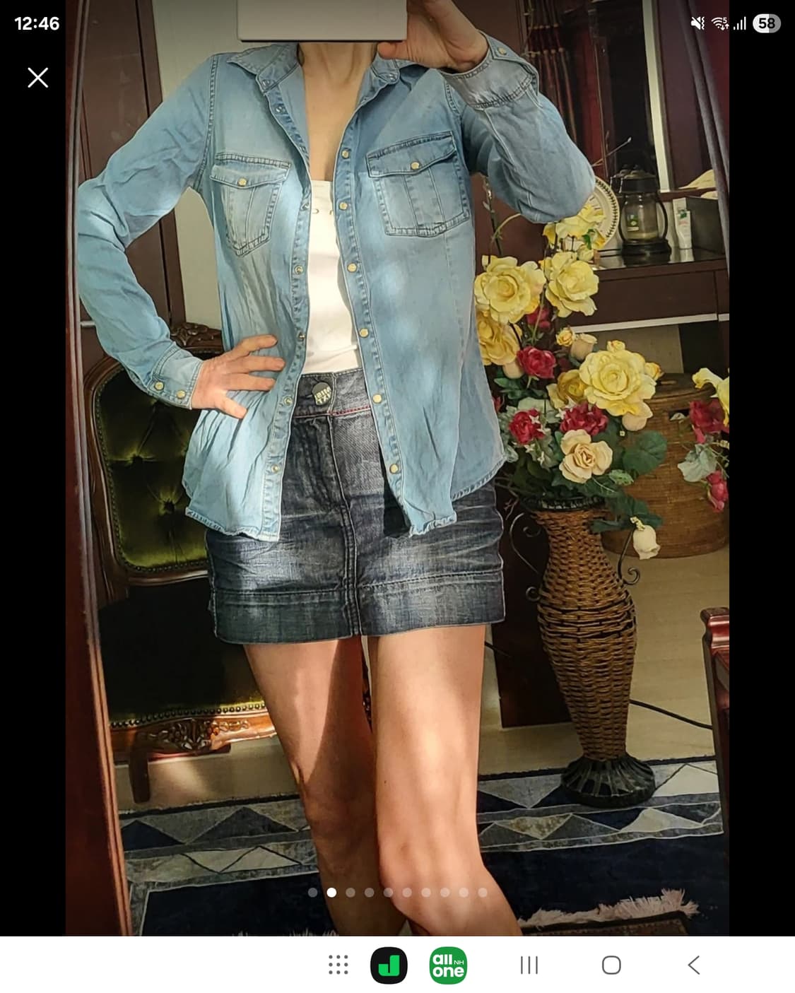 데님 헤지 웨스턴 셔츠 남방  상품이미지2