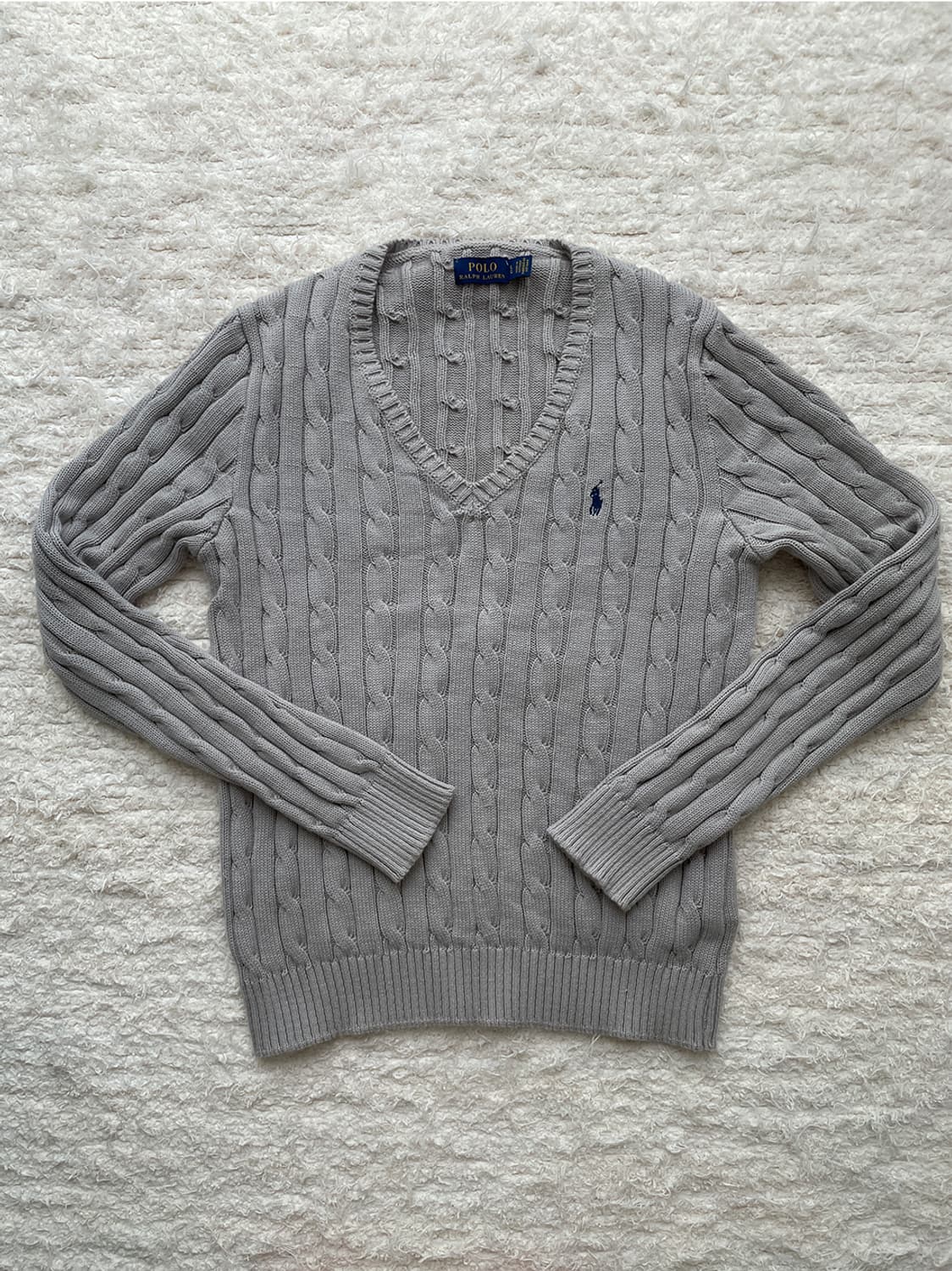 폴로 랄프로렌 네이비포니 그레이 꽈배기 니트 상품이미지2