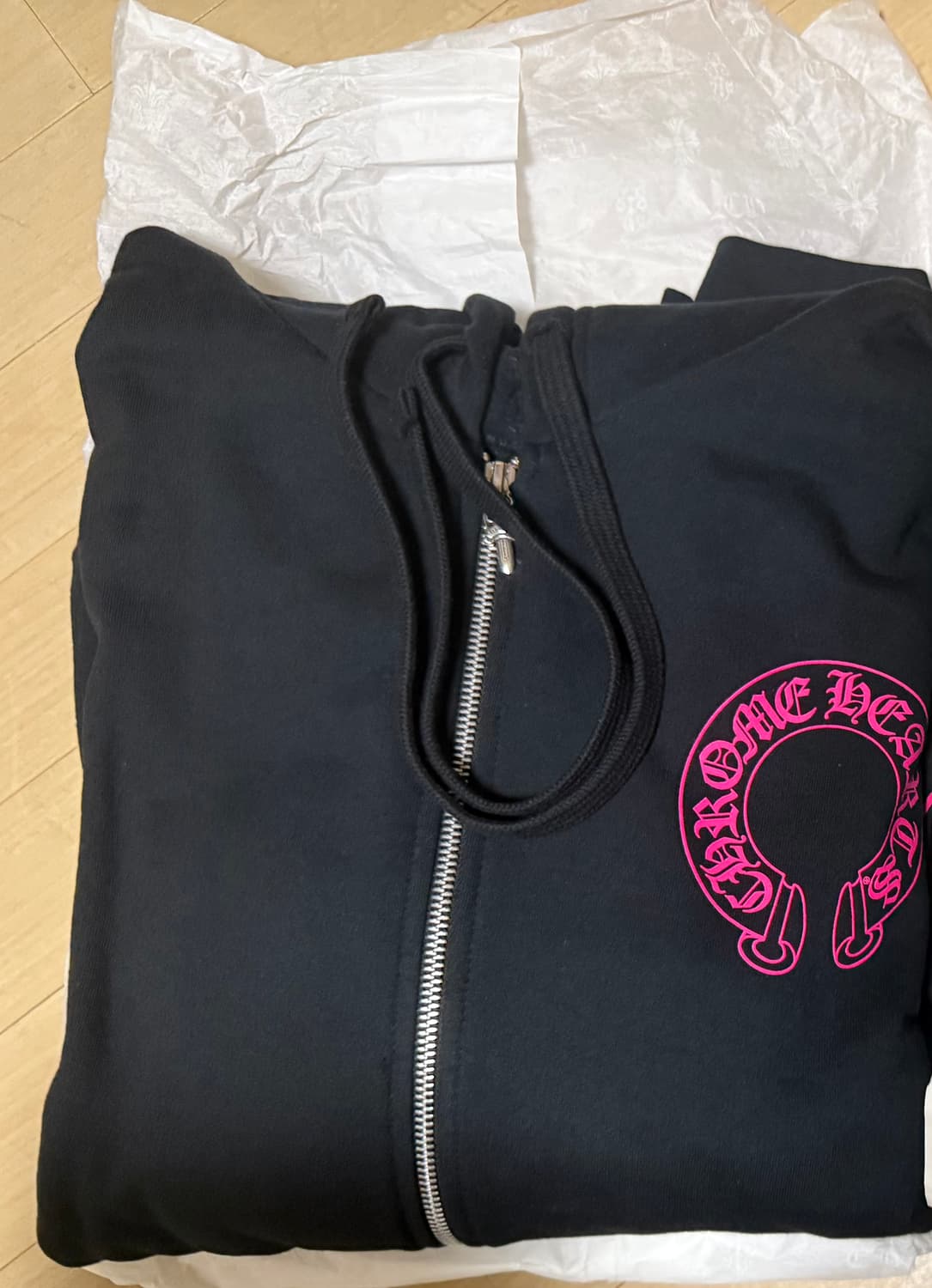 크롬하츠 홀스슈 후드집업 블랙 핑크 상품이미지1