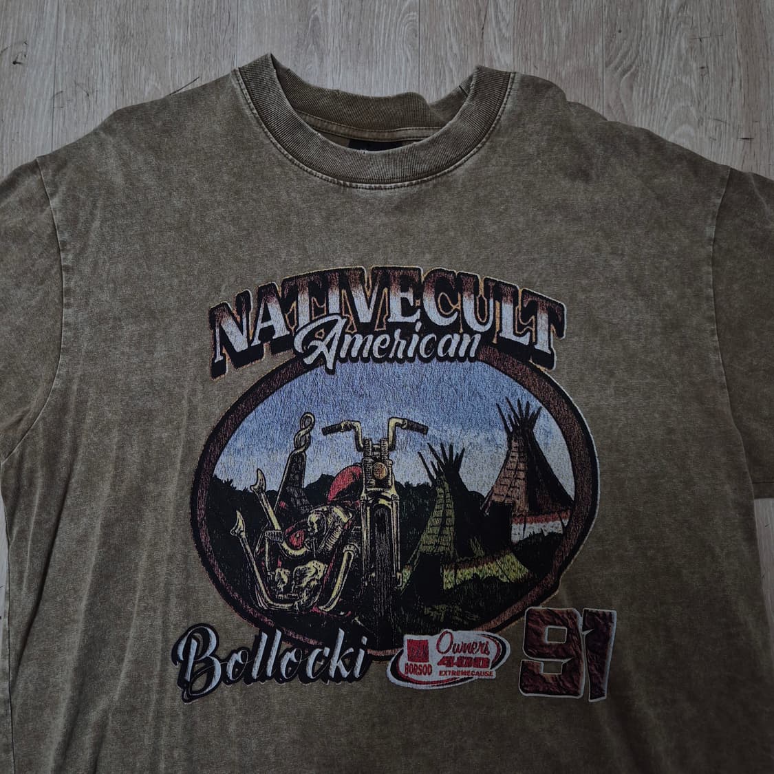 EXTREME CAUSE 워싱 아메리칸 그래픽 프린팅 반팔티셔츠 2XL 상품이미지2