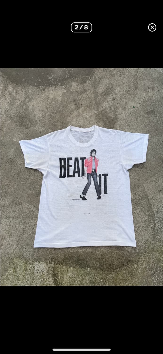 빈티지 84s Michael Jackson BEAT IT 티 상품이미지2