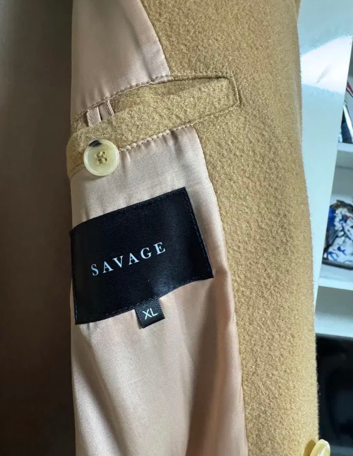 savage 새비지 카멜 울 캐시미어 코트 XL 상품이미지5