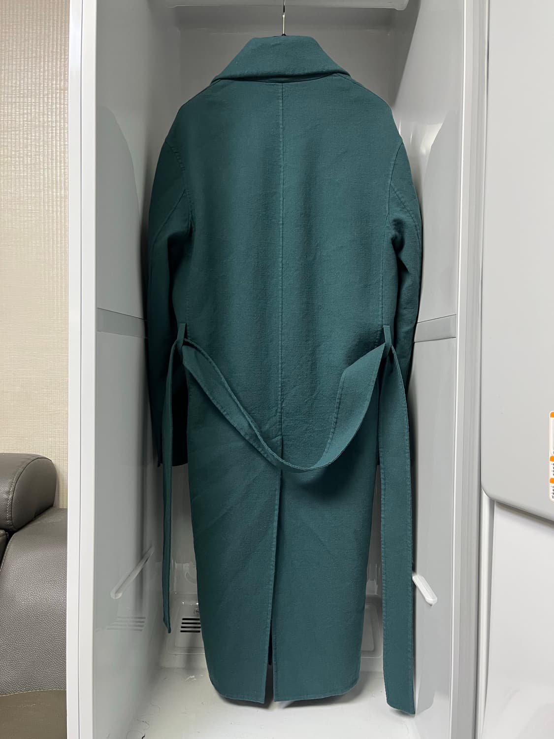 타임옴므 피콕그린 세미오버핏 롱코트 100사이즈 상품이미지2