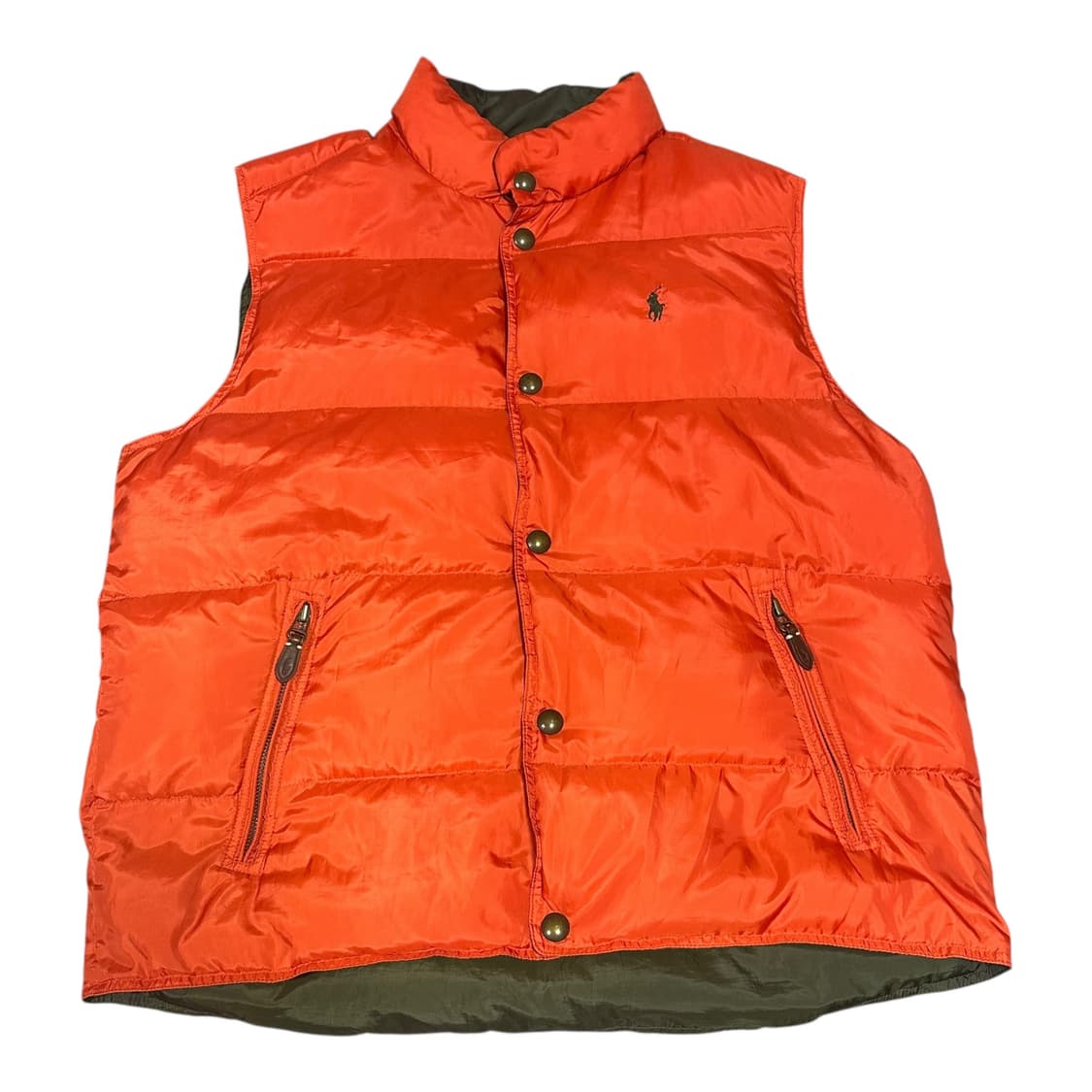 ✨ (바배) 폴로 랄프로렌 리버시블 카키 오렌지 조끼 패딩  상품이미지3