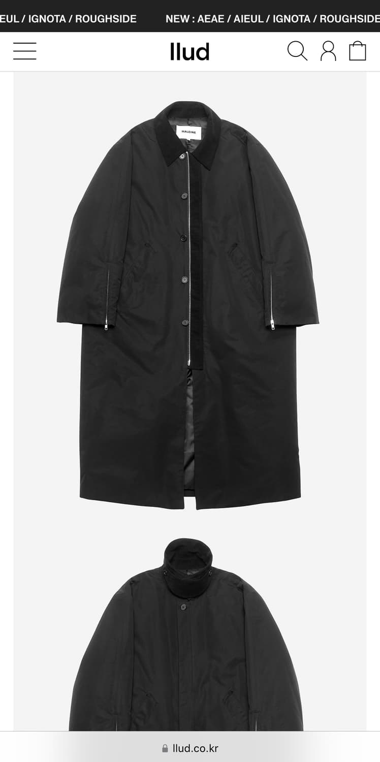 알렌느 24fw 패디드 롱 맥 코트 블랙 상품이미지7