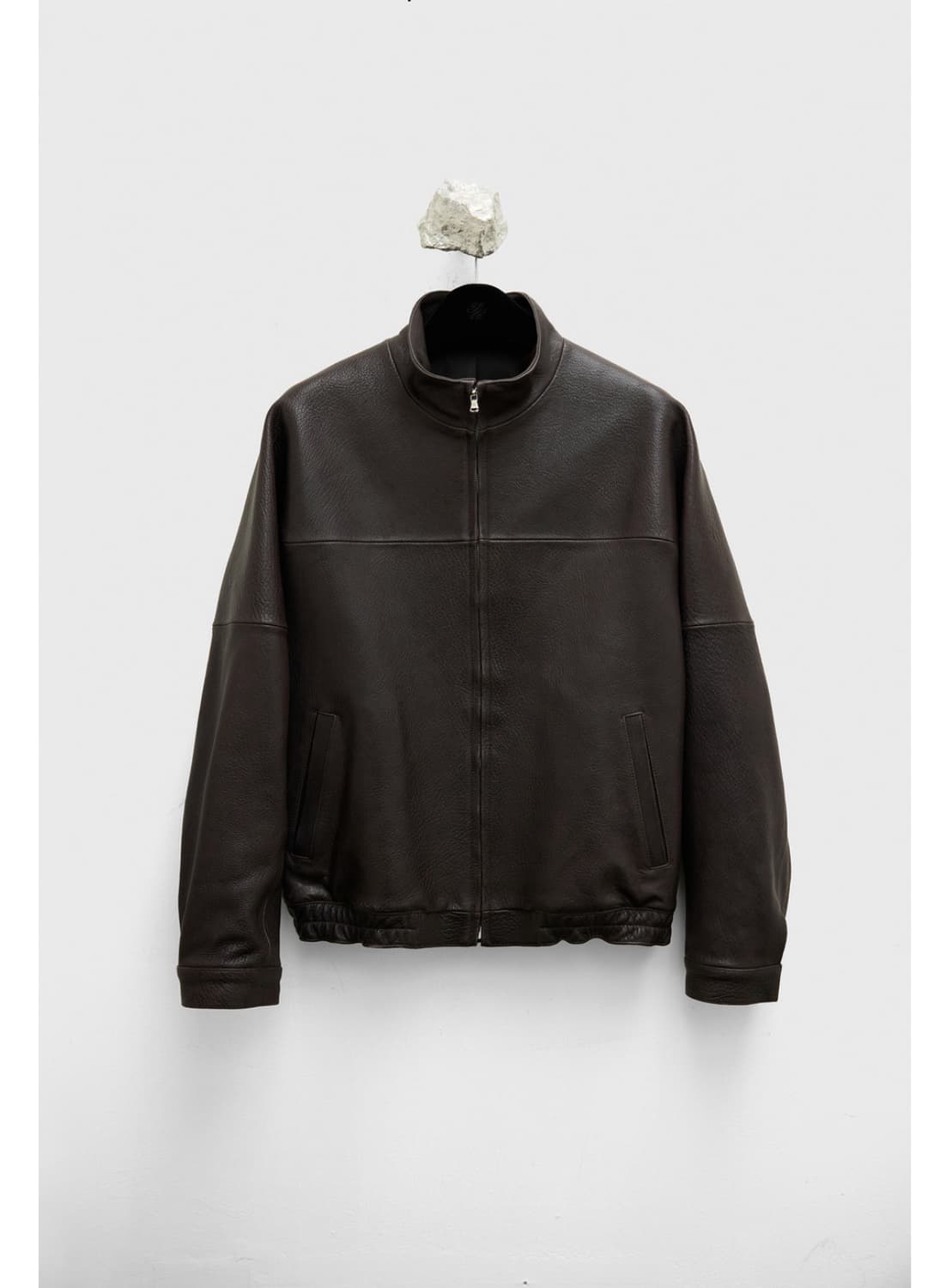 유스 하이넥 레더 블루종 상품이미지1