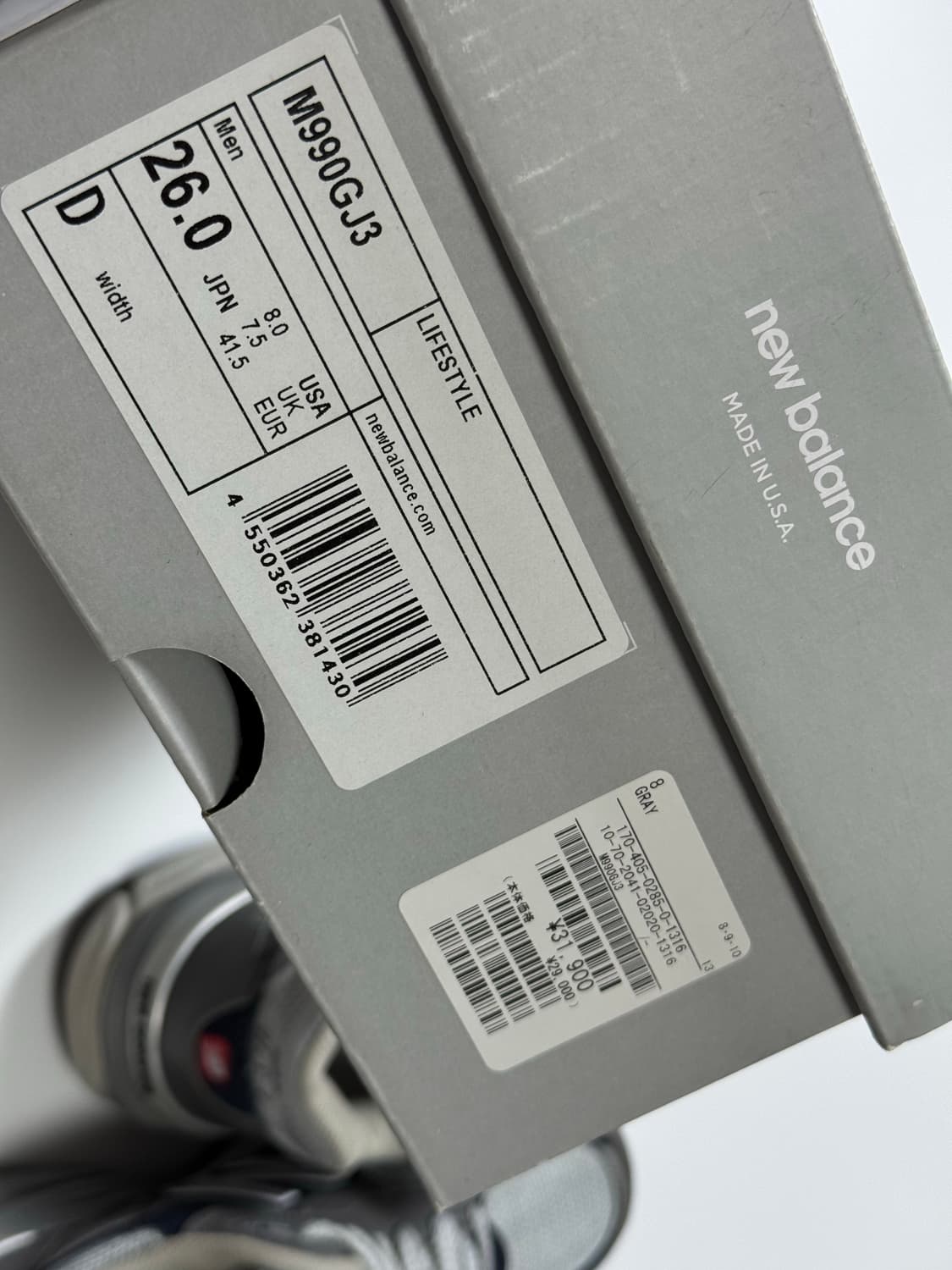 뉴발란스 재팬 990V3 스모키 그레이 네이비 260 (M990GJ3) 상품이미지9