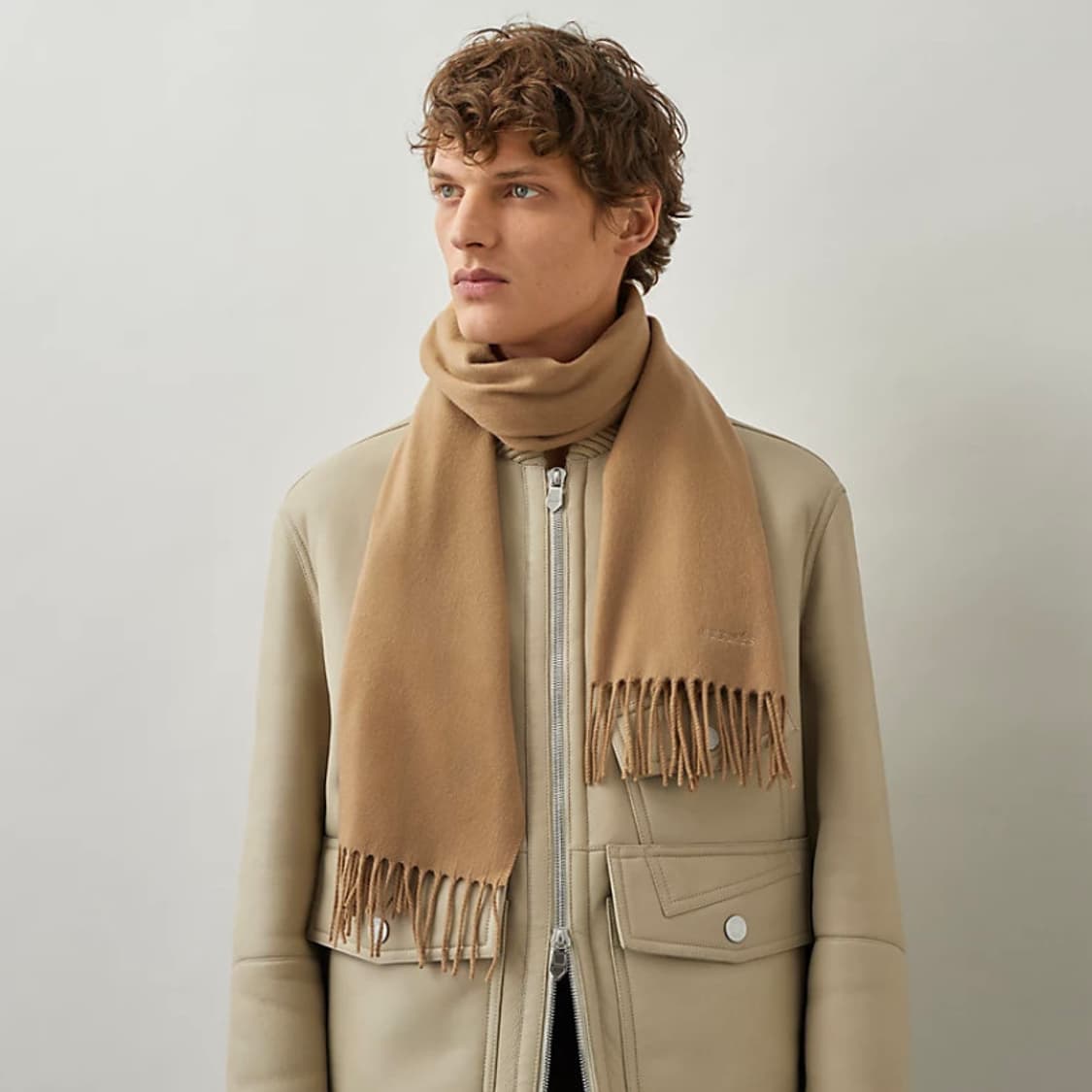 에르메스 유니브로디 캐시미어 머플러 베이지 상품이미지1