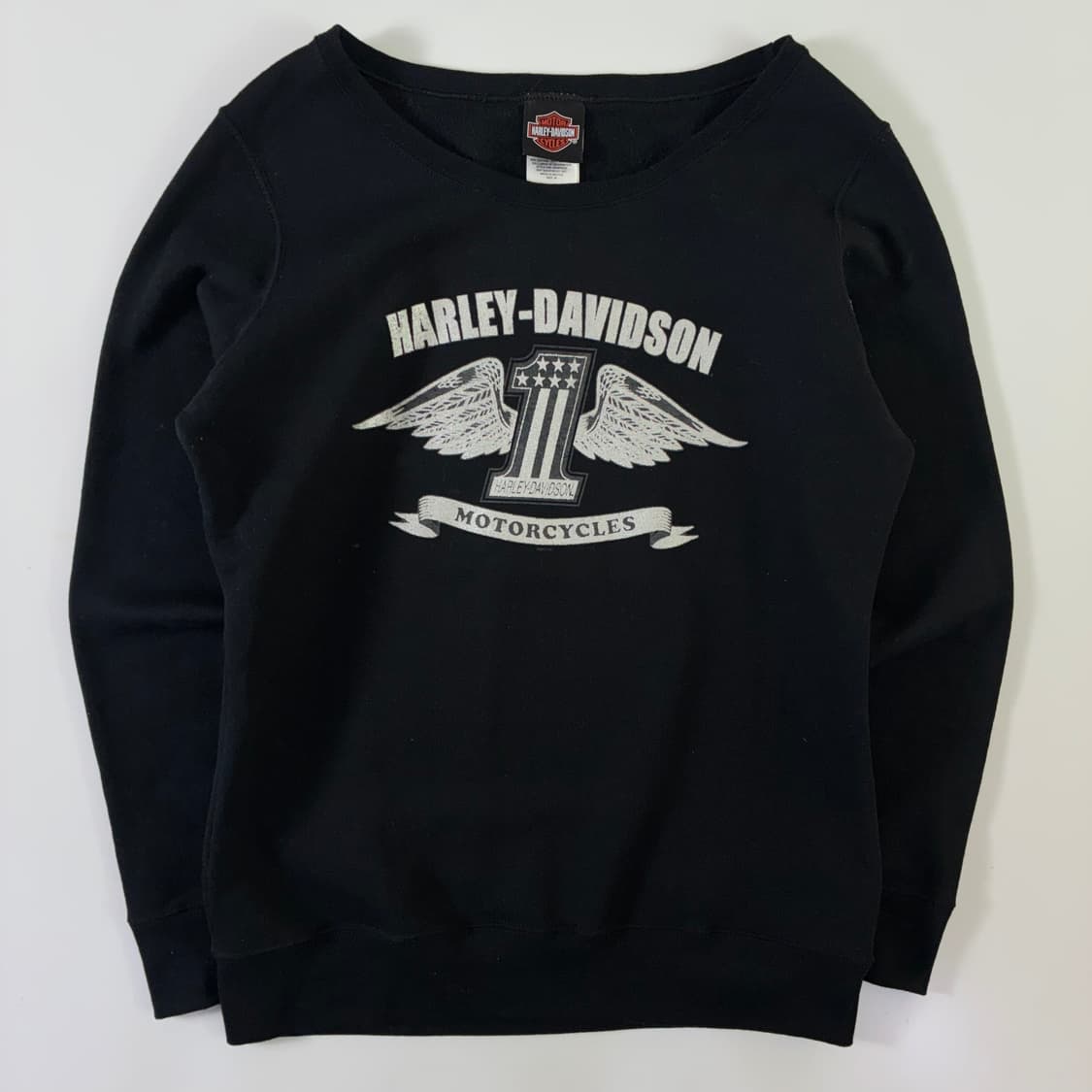 Harlyey-Davidson 할리데이비슨 레터맨 백로고 블랙 맨투맨 상품이미지1