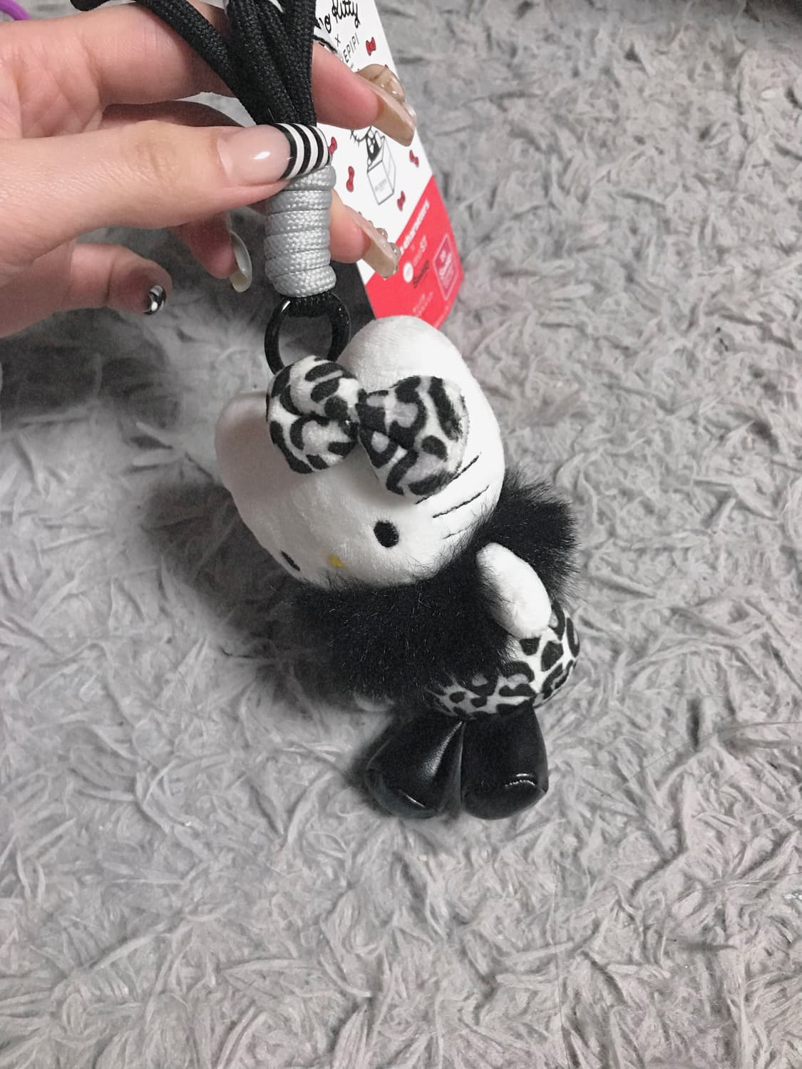 고전 호피 갸루키티 산리오 정품 헬로키티 레오파드 키링 양도 퍼플 핑크 상품이미지6