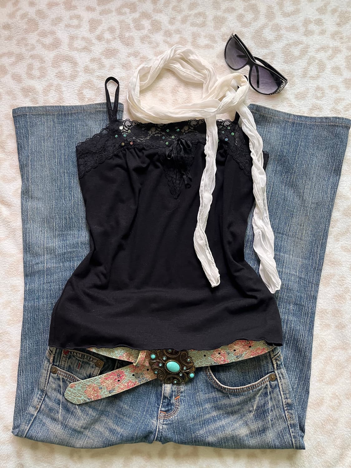 Black lace ribbon sleeveless 상품이미지1