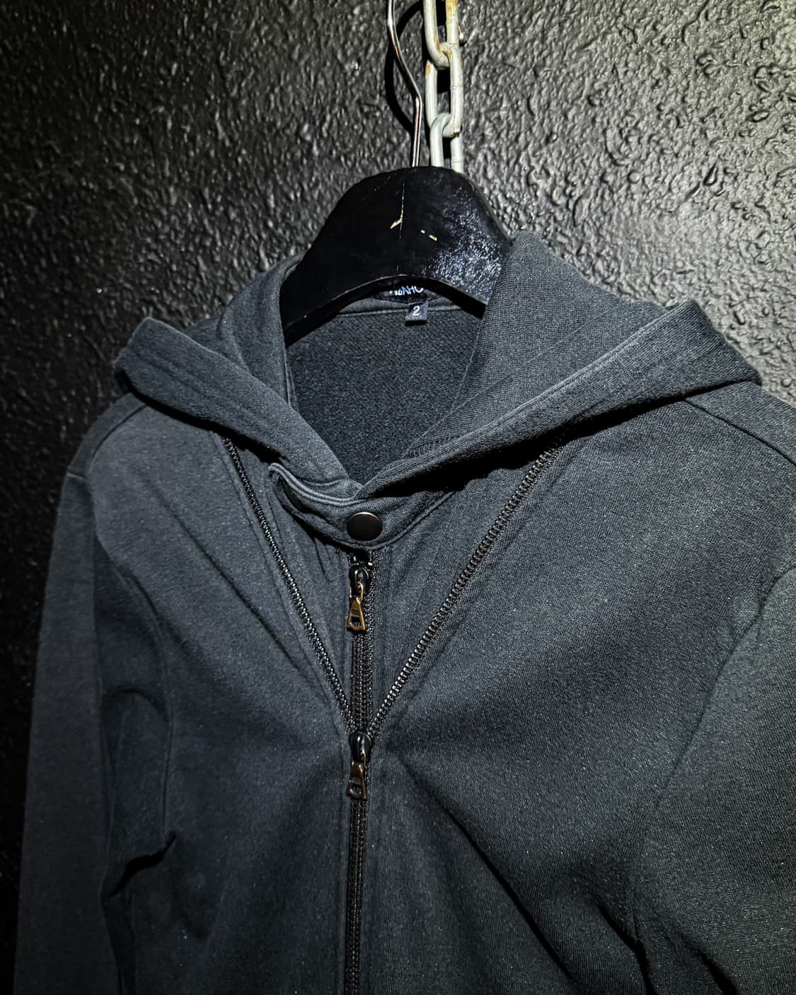 ABAHOUSE - Black double zipper Hoodie 상품이미지3