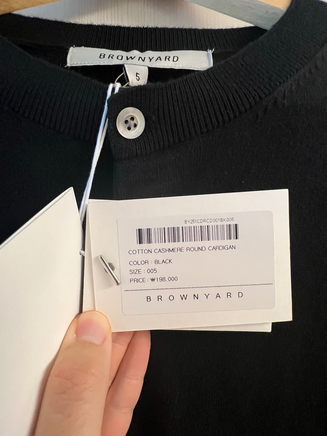 브라운야드 캐시미어 라운드 가디건 5사이즈 (블랙) 상품이미지2